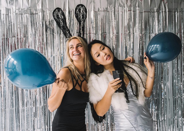 Photo backdrop at a corporate event
